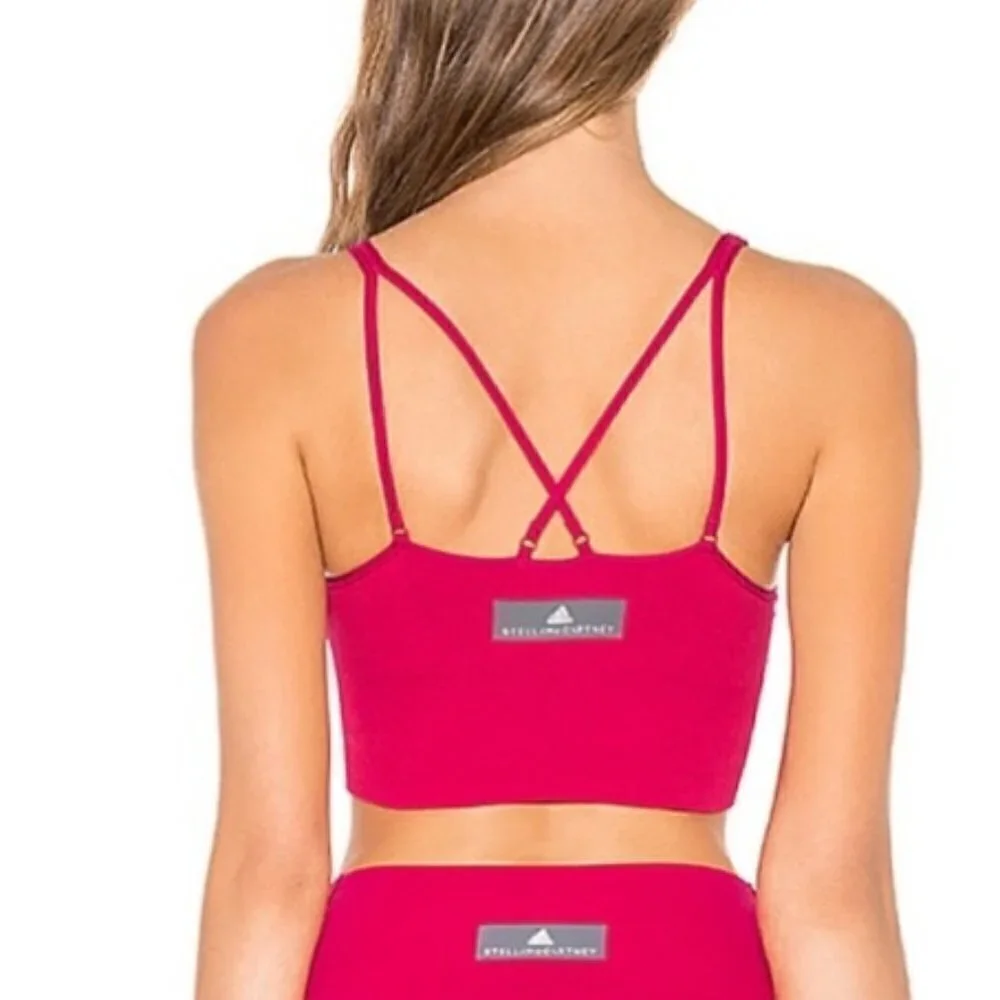 New Adidas by Stella McCartney Seamless Sports Bra In Bold Pink NWT Small